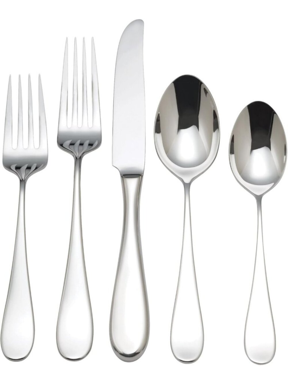 Elegant 5-Piece Silver Flatware Set for Dining, Perfect Place Setting Essentials